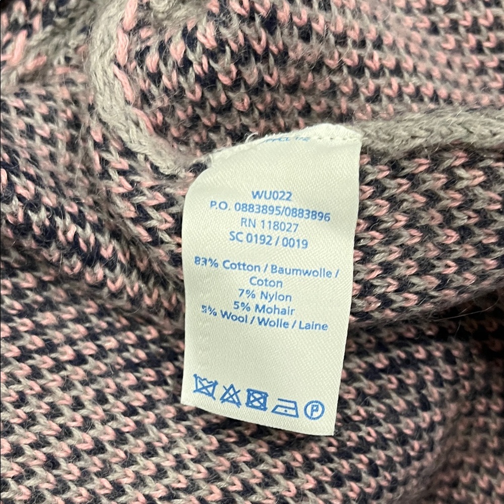 Boden Gray and Pink Plaid Duster Cardigan Size 8 - Picture 3 of 5